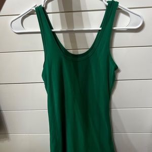 Green basic tank top.